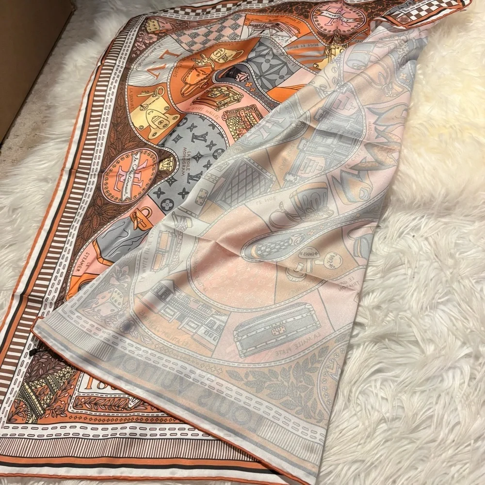 LOUIS VUlTTON luxury vibes 35x35 custom made design scarf ‼️LAST INE LEFT